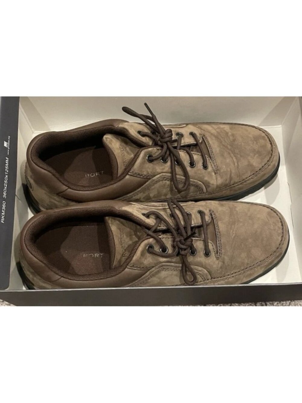 Rockport Eureka Shoes Men's Size 14M Brown Leather Lace Up Chocolate